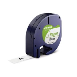 Fita 12mmx4m Preto/Branco Papel 91200 12791220