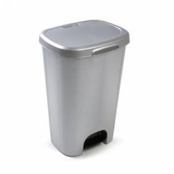 Contentor 50L Plástico Prata com Pedal 5711214512