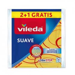 Pano 35x40cm Multiusos Vileda Suave Amarelo Pack 2+1 Grátis 685142011