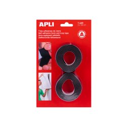 Fitas Velcro 20mmx1m Apli Preto APL13656