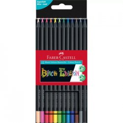 Lápis Cor 12un Cx Cartão Faber-Castell Black Edition 18cm 1602005