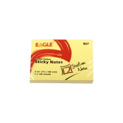 Bloco Notas Aderentes 075x100mm Eagle Amarelo 100 Folhas 1621054