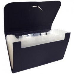 Pasta Classificadora com Fole PP Elásticos 178x115mm Preto SMD2105