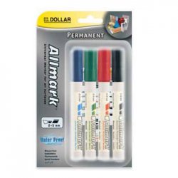 Marcador Permanente Grosso Allmark UMS2 2mm 4 Cores 4un 1301079