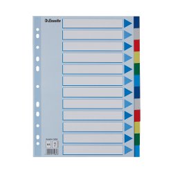 Separadores A4 Polipropileno Cores Sortidas 12 Pestanas 1721088