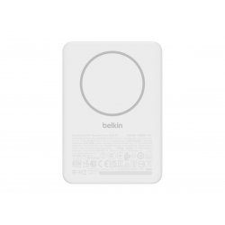 BPD010HQWH Belkin BoostCharge - Power bank sem fios - fino - 5000 mAh - 15 Watt - Fast Charge - 2 conectores de saída (magnétic