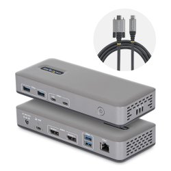 201UE-USBC-DOCK StarTech.com - Estação de engate - para portátil - USB-C 3.2 Gen 2 - 2 x DP - 1GbE