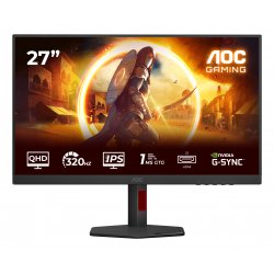 Q27G4SRU AOC Gaming Q27G4SRU - Monitor LED - gaming - 27" - 2560 x 1440 QHD @ 320 Hz - Fast IPS - 400 cd/m² - 1000:1 - DisplayH