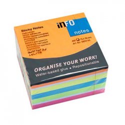 Bloco Notas Aderentes 075x075mm 6 Cores Cubo 450 Folhas 162565453