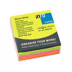 Bloco Notas Aderentes 050x050mm Néon Cubo 240 Folhas 162565839