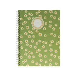 Caderno Espiral A4 Quadriculado FLOWERS Verde 80Fls 1un 173129861