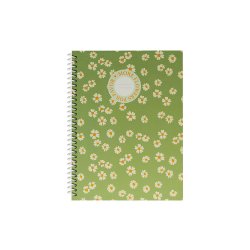 Caderno Espiral A5 Quadriculado FLOWERS Verde 80Fls 1un 173129922
