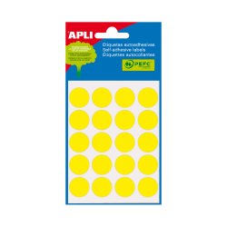 Etiquetas Redondas 19mm Amarelo Apli 2063 100un APL02063