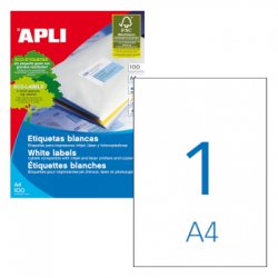 Etiquetas 210x297mm 100Fls A4 Apli 100un APL01281