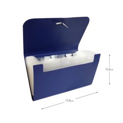 Pasta Classificadora com Fole PP Elásticos 178x115mm Azul SMD2101