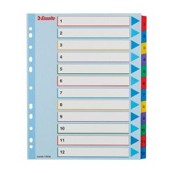 Separadores A4 Extra Largo Cartolina Regravável (1 a 12) 1721083