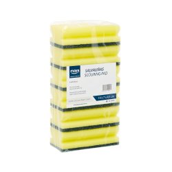 Esfregão Esponja Salva Unhas 14x7cm Amarelo/Verde Pack 6un 6841216