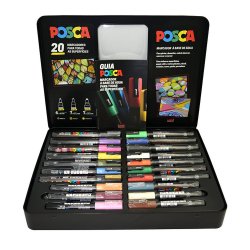 Mala Metálica Marcadores Sortidos Uniball Posca 20un 1293306