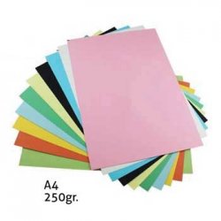 Cartolina A4 Cores Fortes Sortidas 250g 100 Folhas 1725911