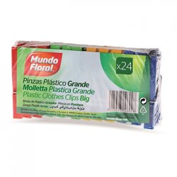 Molas Roupa 7cm Plástico Cores Sortidas 24un 6861096