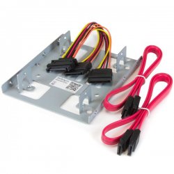 BRACKET25X2 Startech 2.5" to 3.5" SATA Hard Drive Mounting Bracket Kit - Dual SATA SSDs/HDDs Mounting Bracket for Mounting Bay 