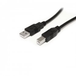USB2HAB30AC StarTech.com 9 m / 30 ft Active USB A to B Cable - M/M - Black USB 2.0 A to B Cord - Printer Cable - Extension USB 