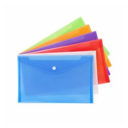 Bolsa Envelope A6 Fecho Botão Plástico Sortido 5un 100Z148105