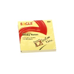 Bloco Notas Aderentes 075x075mm Eagle Amarelo 100 Folhas 1621051