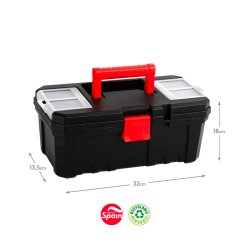 Caixa de Ferramentas 32x18x13,5cm Preto e Vermelho 6623090