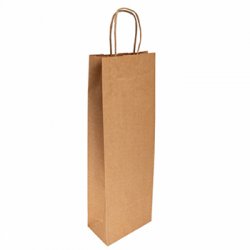 Saco 14x08x40cm 1 Garrafa Papel 100g c/Asas Kraft 1un 6701183