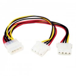 PYO2L StarTech.com LP4 to 2x LP4 Power Y Splitter Cable M/F - LP4 Splitter - Molex Y Splitter - Molex Splitter (PYO2L) - Cabo d