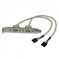 USBPLATE StarTech.com 2 Port USB A Female Slot Plate Adapter - USB panel - USB (F) to 5 pin in-line (F) - USBPLATE - Painel p/U