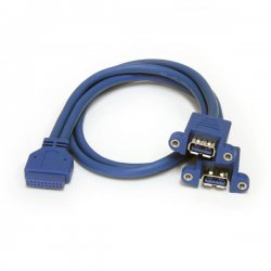 USB3SPNLAFHD StarTech.com 2 Port Panel Mount USB 3.0 Cable - USB A to Motherboard Header Cable F/F (USB3SPNLAFHD) - Cabo USB in