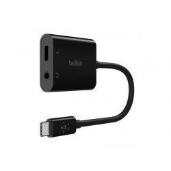 NPA004BTBK Belkin RockStar - Adaptador USB-C para conetor de auscultadores / carregador - USB-C macho para mini conector, USB-C