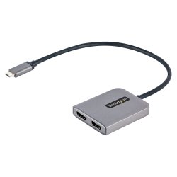 MST14CD122HD Startech USB-C to Dual HDMI MST HUB, Dual HDMI 4K 60Hz, USB Type C Multi Monitor Adapter for Laptop w/ 1ft (30cm) 