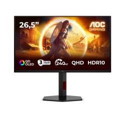Q27G4ZDR AOC Gaming Q27G4ZDR - G4 Series - monitor OLED - gaming - 27" (26.5" visível) - 2560 x 1440 QHD @ 240 Hz - HDR10 - 0.0