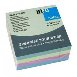Bloco Notas Aderentes 075x075mm Pastel Cubo 400 Folhas 162582098