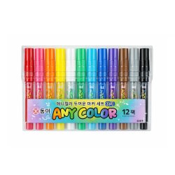 Marcador Grosso Any-Color 12 Cores Pvc Set 1607061