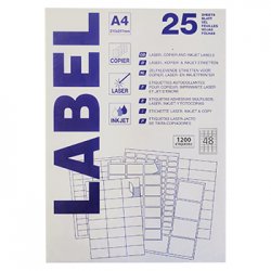 Etiquetas 045,7x021,2mm 25Fls A4 1200un 186Z26017