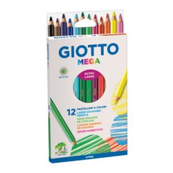 Lápis Cor 12un Cx Cartão Giotto Mega 18cm 160225600