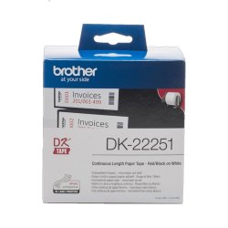 Rolo Papel Térmico Contínuo Impressão Preto/Vermelho BRODK22251