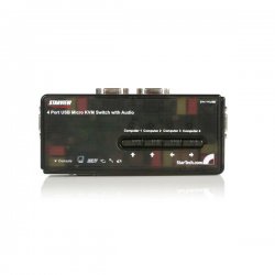 SV411KUSB Startech 4 Port Black USB KVM Switch Kit with Cables and Audio - desktop KVM Switch - VGA KVM Switch - USB KVM Switch