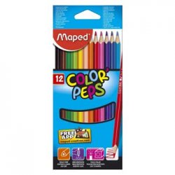 Lápis Cor 12un Cx Cartão Maped Peps Long 20cm 160183212