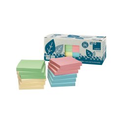 Bloco Notas Aderentes 075x075mm Reciclado 4 Cores 100F 12un 162565488