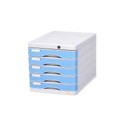 Móvel Secretária 5 Gavetas Cinza/Azul 175EA9347S