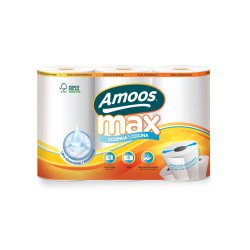 Rolo Cozinha 21,6mx22,4cm 41g 2Fls AMOOS Picotado 3un 653622202