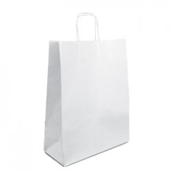 Saco 24x09x31cm Papel 090g c/Asas Branco 1un 6701686