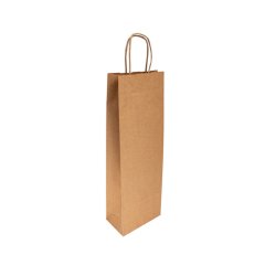 Saco 14x08x40cm 1 Garrafa Papel 100g c/Asas Kraft 1un 6701183
